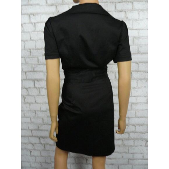 Alexia Admor Black Button Bodice Stretch Sheath Shirt Dress 4 NEW - Picture 7 of 7